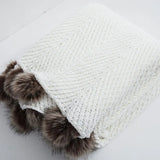 HeartKnit Kuscheldecke aus Chenille | Strickdesign | Für Bett & Sofa | Weich & Gemütlich