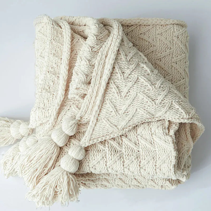 HeartKnit Kuscheldecke aus Chenille | Strickdesign | Für Bett & Sofa | Weich & Gemütlich