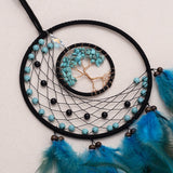 DreamTree Kristall-Traumfänger mit Lebensbaum | Boho-Dekoration | Handgefertigt | Spirituelles Wohnaccessoire