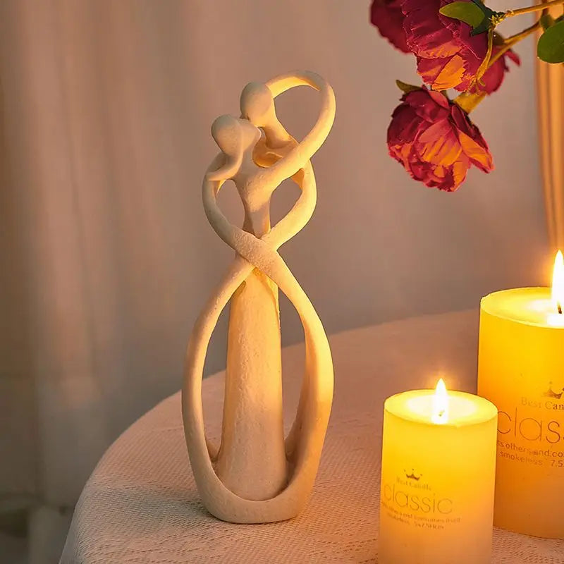 LoveSculpt Sandstein Liebhaber Statue | Hochzeitsdeko | Valentinstag Geschenk | Romantische Heimdekoration
