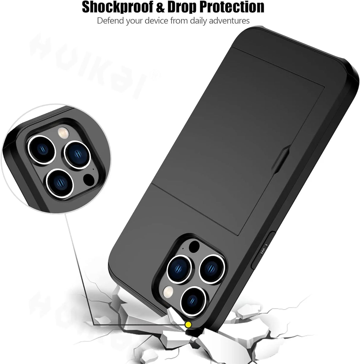 LuxShield iPhone-Hülle mit Kartenhalter | Schlankes Design | Kartenaufbewahrung | Schutz & Stil
