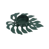 LumiLeaf Monstera Kerzenhalter aus Eisen | Gold & Grün | Tropisches Design | Wohn- und Tischdeko