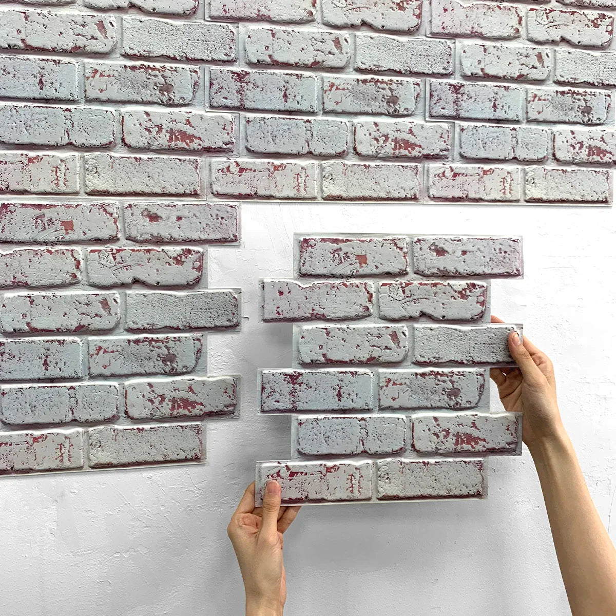 BrickLine Selbstklebende Wandpaneele | 3D Ziegeloptik | Wasserfest | Einfache Installation