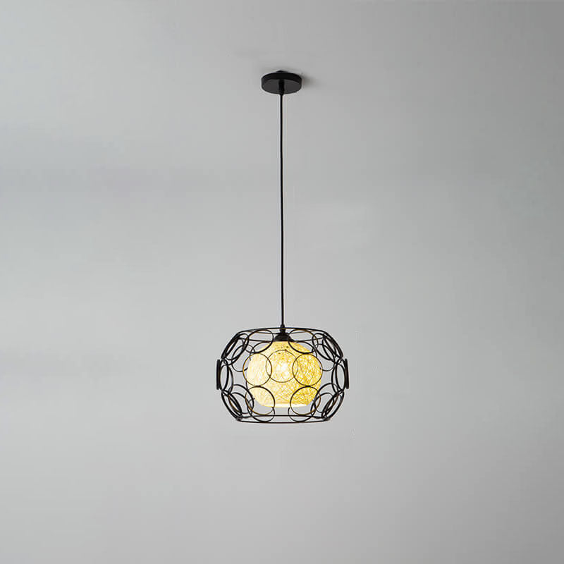 HempGlow Kreative Pendelleuchte aus Hanfgeflecht | Modernes Design | Einzigartiger Lichtakzent | Hängeleuchte für Zuhause