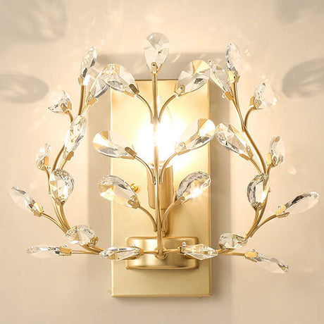 Luminis Wandleuchte | Luxus-Kristall-Design | Blattmotiv | 1-flammig & Modern