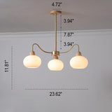 Gloriva Japanischer Kronleuchter | Glas & Holz | 3/6/8-flammig | Minimalistisches Design