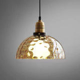 Glazenya Amber Pendelleuchte | Nordic Design | Wassermuster-Glaskuppel | Vintage 1-flammige Hängeleuchte