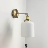 BrassGlow Japanische Retro Wandleuchte | Minimalistisches Design | Zylinder Oval | Messing & Lucite | 1-flammig