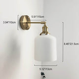 BrassGlow Japanische Retro Wandleuchte | Minimalistisches Design | Zylinder Oval | Messing & Lucite | 1-flammig