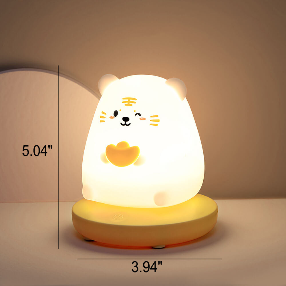 Luminio PalsTier Nachtlicht | Kreatives Silikondesign | Wiederaufladbar via USB | Deko-Tischlampe für Kinder
