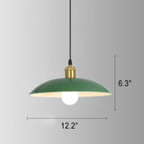RetroDome Industrielle Vintage Pendelleuchte | Grünes Eisen-Kuppeldesign | Einzellicht | Rustikale Deckenbeleuchtung