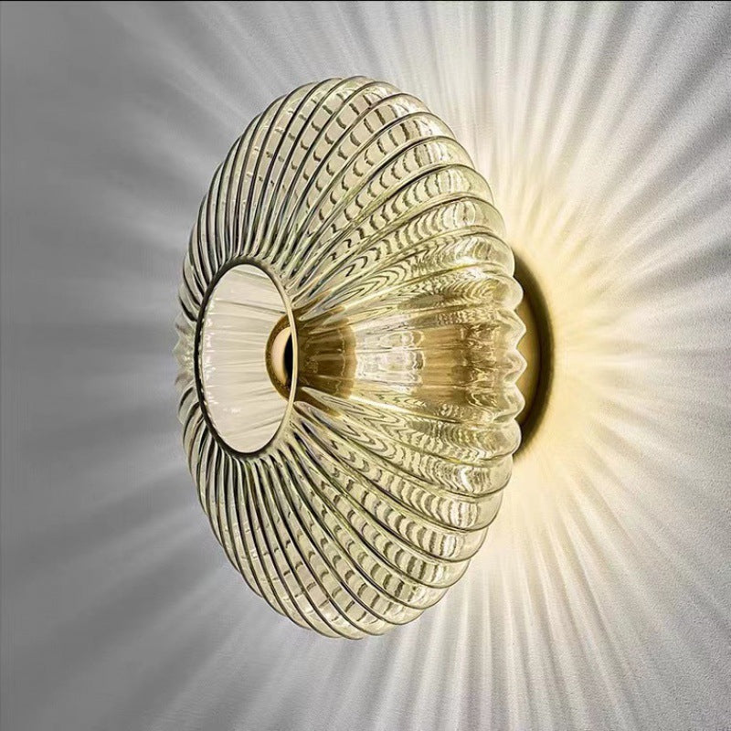 GlowDisc Vintage Wandleuchte | Strukturiertes Glas | Zeitloses Design