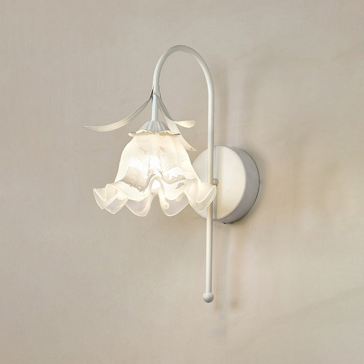 Lunaris Wandlampe Nordic Vintage Design | Kürbisglas | Florales Muster | 1-Flammig | Wandleuchte