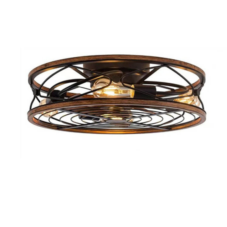 IronGlow Nordic Industrial Deckenleuchte mit Unsichtbarem Ventilator | Wrought Iron Design | 4-Licht | Kleine & Große Größen | Flush Mount