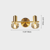 LumiBrill Crystal Wandlampe | Luxus Design | Messing & Kristall | Badezimmer-Beleuchtung