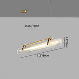BrightAether ArcLED Pendelleuchte | Minimalistisch | Leder & Acryl | Lineares Design | Dimmbar | Stilvolle Beleuchtung für Essbereiche