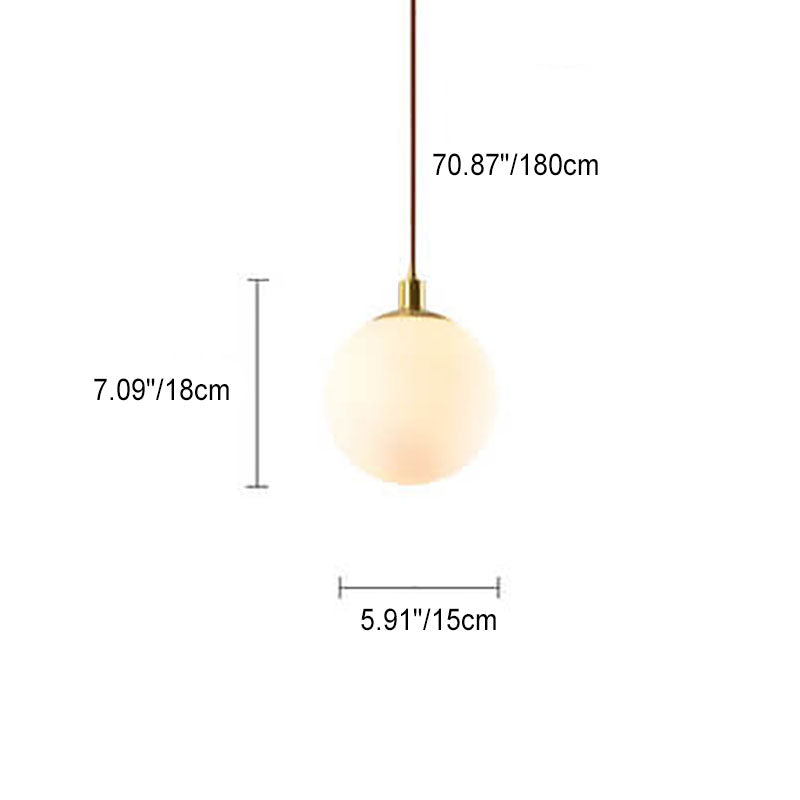 Orbilia Minimalistische Pendelleuchte | Weiße Kugel | Skandinavisches Design | Moderne Beleuchtung für Wohnräume