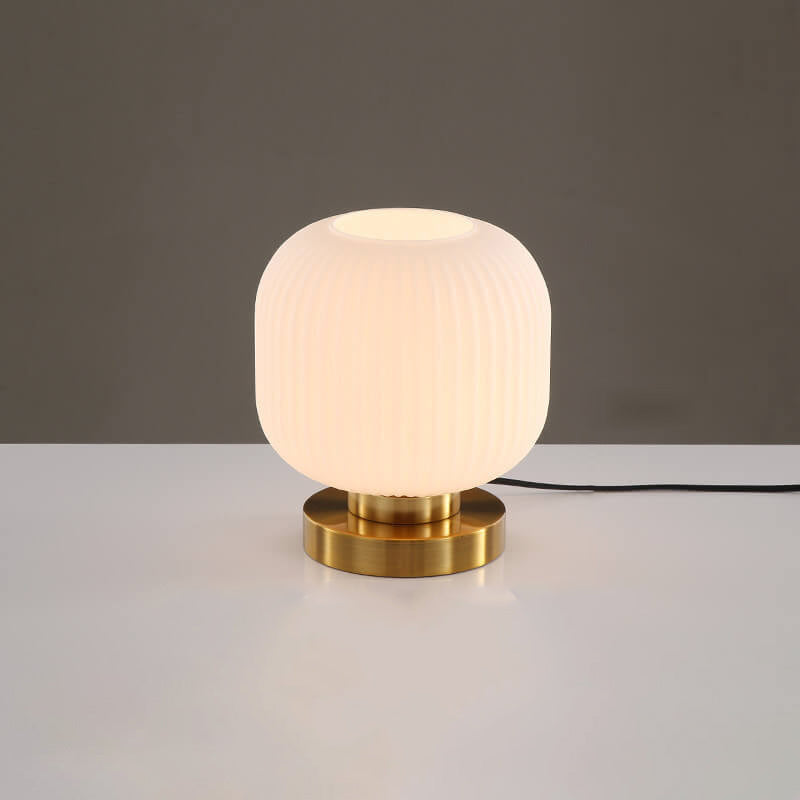 LunaStripe Nordic Design Glas Oval Tischlampe | 1 Licht | Dekorative Beleuchtung für Zuhause
