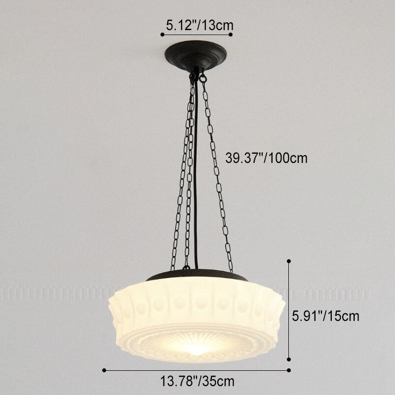 LumeStripes Vintage LED-Deckenleuchte | Jade-Glas | Französisches Design | Semi-Flush oder Hängelampe
