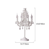 LunaCrest Boho Kristall Tischlampe | Distressed Look | 4-Licht Candelabra für Schlafzimmer