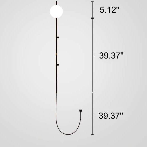 VertaGlow Minimalist Glas-Wandleuchte | Langer Arm | Modernes Design | Dimmbares Stimmungslicht | Perfekt für Wohnzimmer & Schlafzimmer