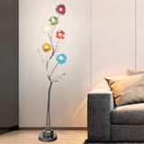 LumiBranch Aluminium Stehlampe | Kreatives Design | Rustikale Baumästhetik | 6-Licht Dekorlampe