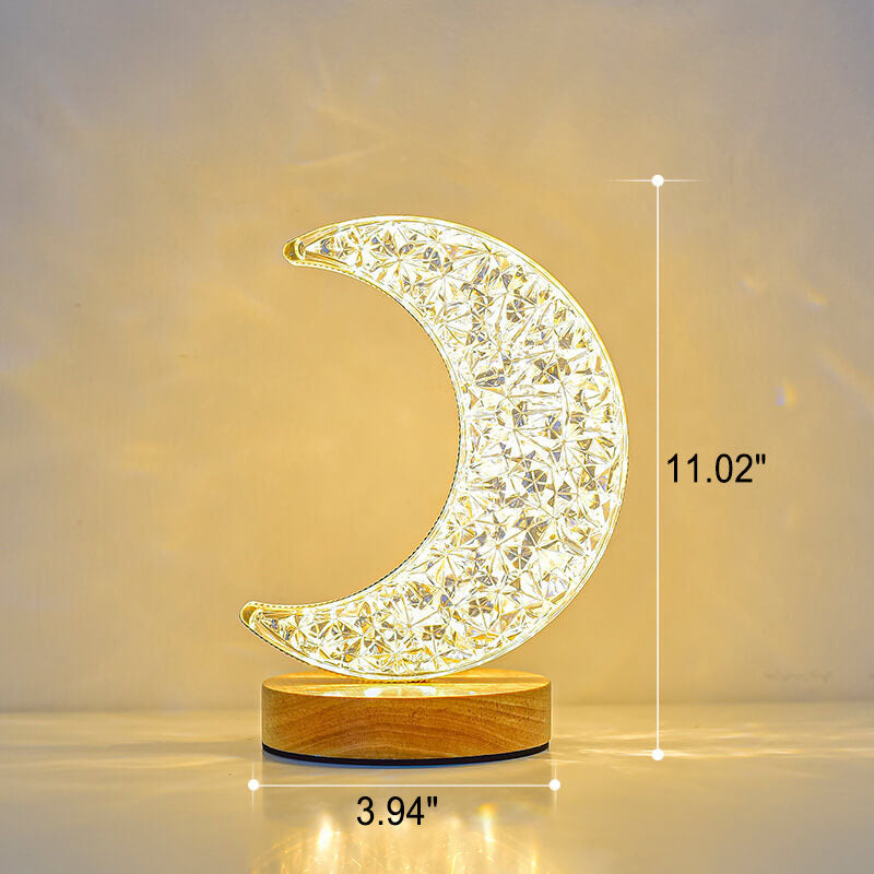 LunaStar Tischlampe | Nordic Design | Mond & Stern | LED USB | Stimmungslicht