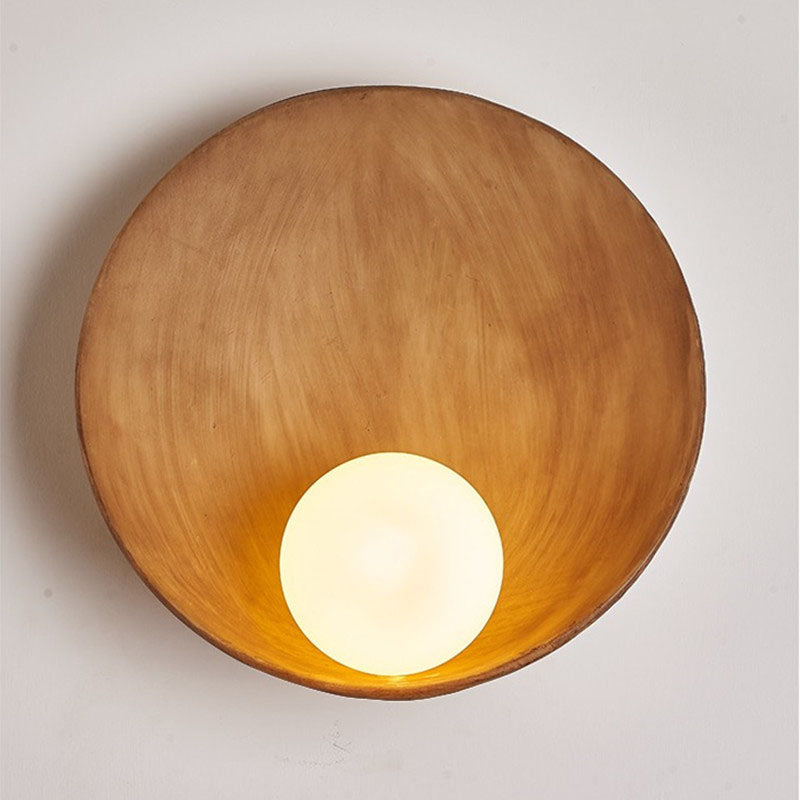 LumoSculpt Moderne Minimalistische Wandlampe | Runde Eisen & Harz | 1-Lichthalter | Wanddeko für Zuhause