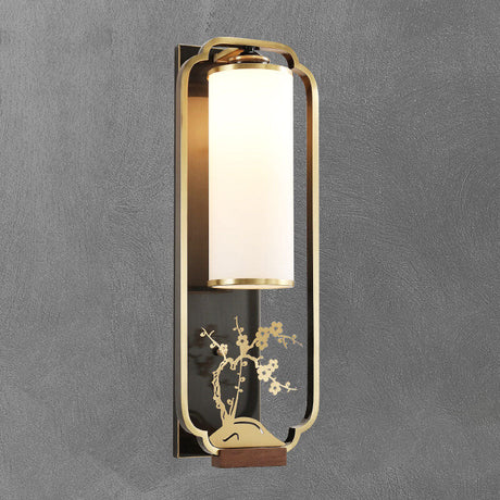 Luminaria Moderne Wandlampe | Kupfer & Glas | Chinesisches Design | Säulenring-Licht