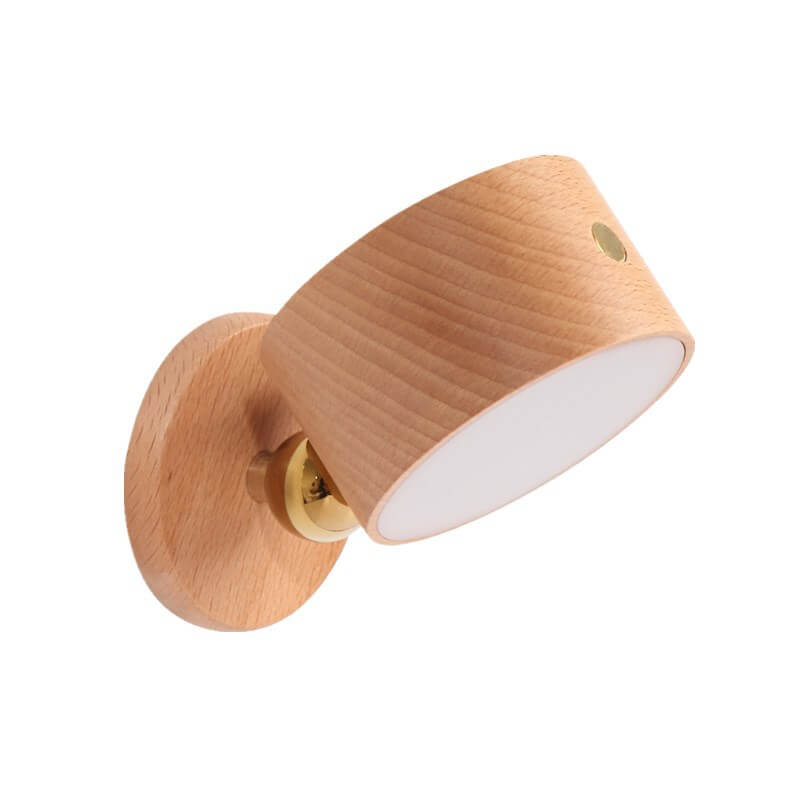 LumaWood Magnetische USB LED Wandlampe | Wiederaufladbar | Touch-Steuerung | Nachtlicht aus Holz