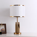 LuxeShade LED Tischlampe | Zylindrisches Stoffdesign | Moderne Beleuchtung | Deko für Zuhause