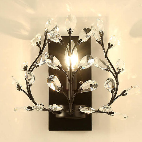 Luminis Wandleuchte | Luxus-Kristall-Design | Blattmotiv | 1-flammig & Modern