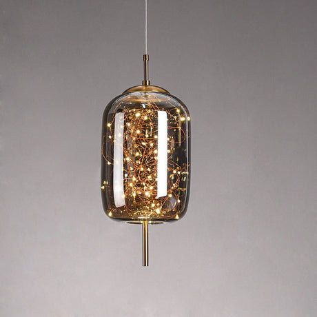 LumoSphere Nordic Pendelleuchte | Zylinder Oval Design | Glas-Lampe | Dimmbares LED Licht | Schlafzimmer & Wohnräume