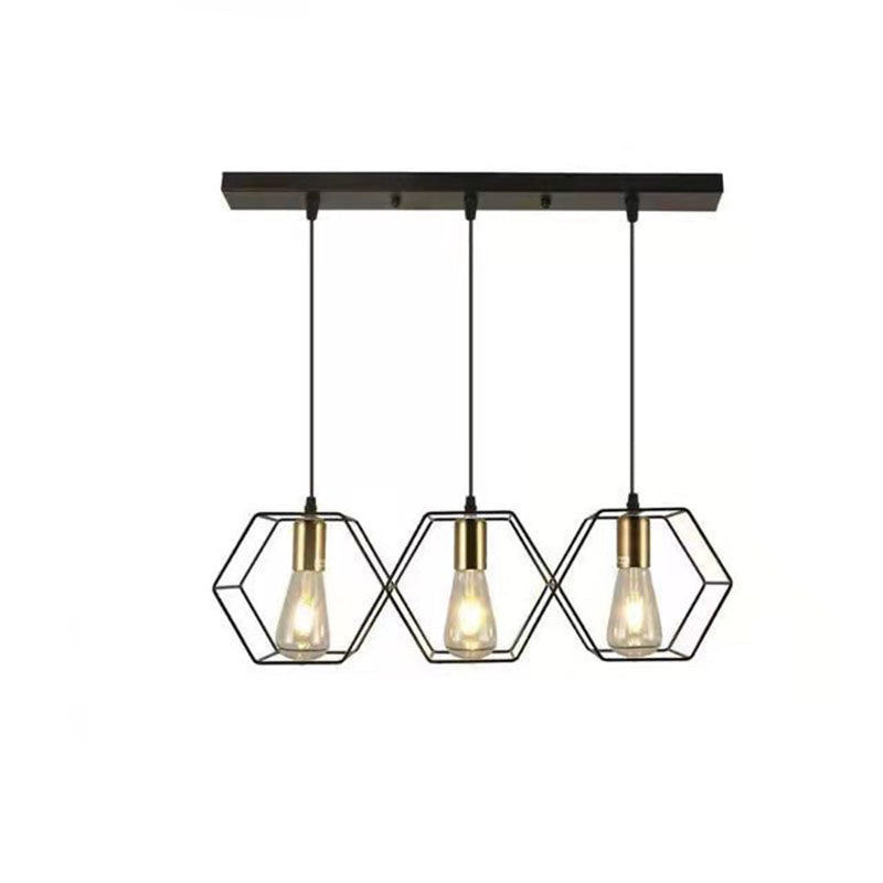 Ironis Vintage Kronleuchter | Geometrisches Design | 3/5-flammige Inselbeleuchtung | Industrieller Stil