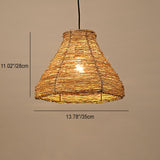 RattanDome Retro Pendelleuchte | Handgewebtes Rattan-Design | 1-Licht | Natürliche Wohnbeleuchtung