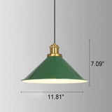 RetroDome Industrielle Vintage Pendelleuchte | Grünes Eisen-Kuppeldesign | Einzellicht | Rustikale Deckenbeleuchtung
