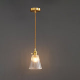 Bellux Glas Pendelleuchte | Modernes Glockenschirmdesign | Messingoptik | 1-flammig | Luxuriöse Beleuchtung