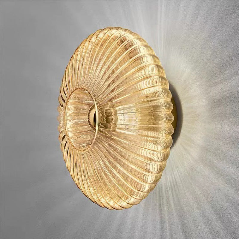 GlowDisc Vintage Wandleuchte | Strukturiertes Glas | Zeitloses Design