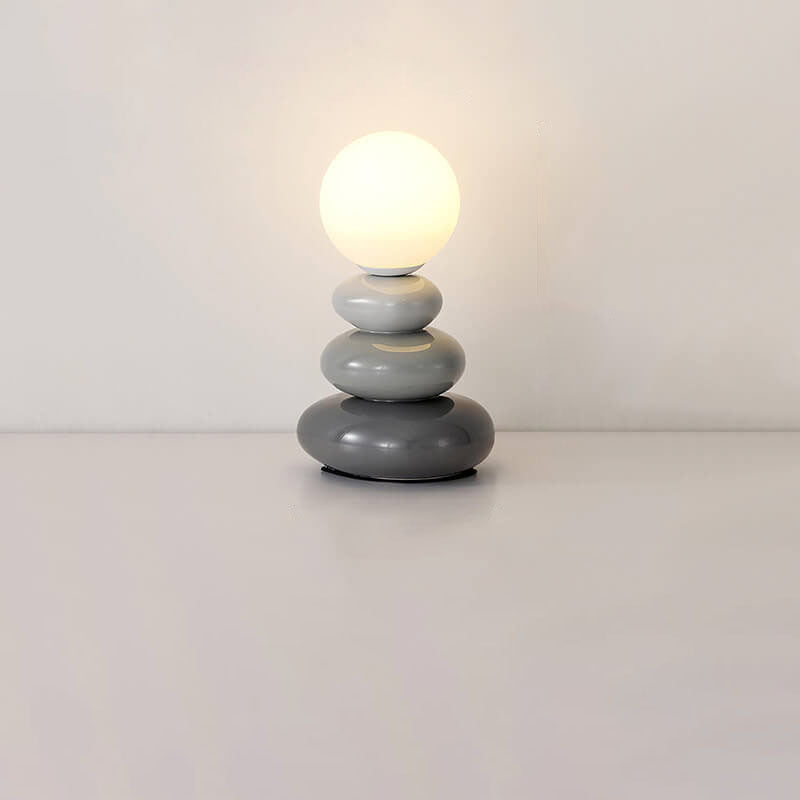 Pebluxe Minimalistische LED Tischlampe | Keramik & Glas | USB-Anschluss | Elegante Beleuchtung für Zuhause & Büro