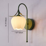 Lunaris Wandlampe Nordic Vintage Design | Kürbisglas | Florales Muster | 1-Flammig | Wandleuchte