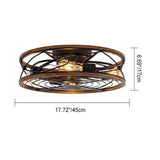 IronGlow Nordic Industrial Deckenleuchte mit Unsichtbarem Ventilator | Wrought Iron Design | 4-Licht | Kleine & Große Größen | Flush Mount