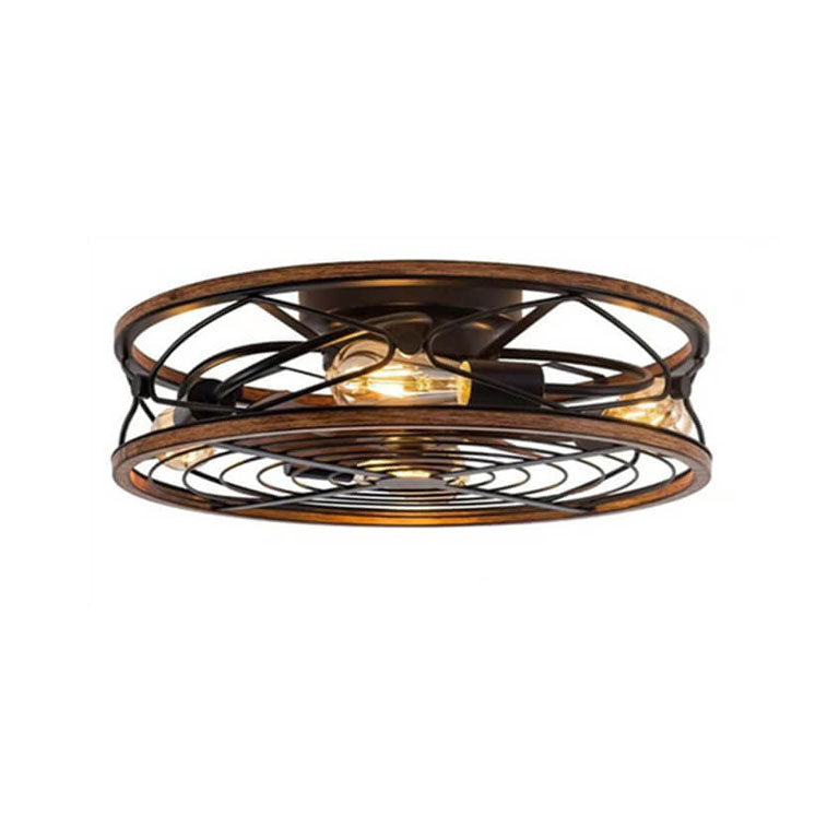 IronGlow Nordic Industrial Deckenleuchte mit Unsichtbarem Ventilator | Wrought Iron Design | 4-Licht | Kleine & Große Größen | Flush Mount