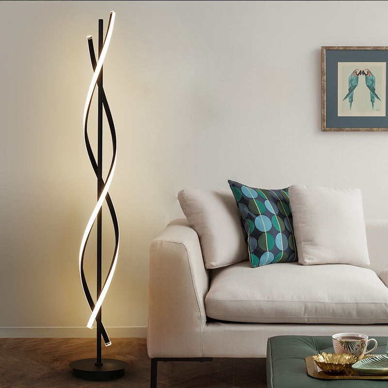 LumiSpire LED Stehlampe | Minimalistisches Spiraldesign | 1-flammige Standlampe | Dimmbares Licht