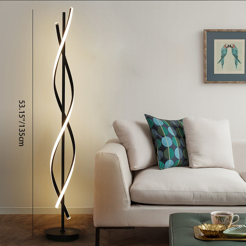 LumiSpire LED Stehlampe | Minimalistisches Spiraldesign | 1-flammige Standlampe | Dimmbares Licht