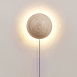 WabiGlow Minimalistische LED Wandleuchte | Runder Travertin | Japanisches Wabi-Sabi Design | Warmes Licht | Dekorative Beleuchtung