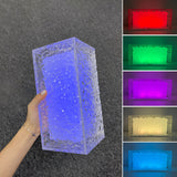 FrostGlow RGB LED Tischlampe | Acryl Eiswürfel Design | Dekoratives Stimmungslicht | Wiederaufladbar
