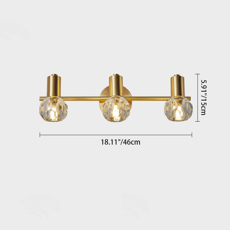 LumiBrill Crystal Wandlampe | Luxus Design | Messing & Kristall | Badezimmer-Beleuchtung