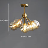OrbGlide Kupfer-Deckenleuchte | Minimalistisches Design | 3- oder 5-Licht Optionen | Wohnzimmer Deko