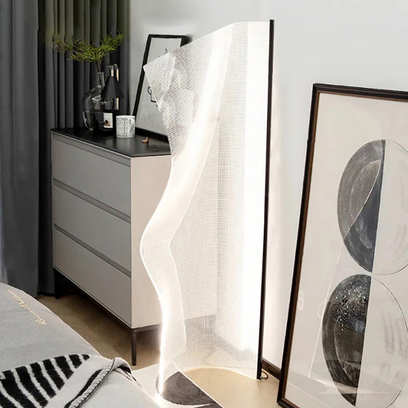 LumeCurve Stehlampe im Art-Deco-Stil | Unregelmäßige Form | Aluminium & Acryl | LED-Design für Wohnzimmer