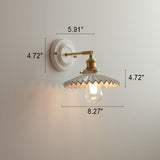 LumiZen Vintage Japanische Keramik & Messing Wandlampe | 1-Licht | Klassisches Design | Wohnzimmer Deko | Elegante Beleuchtung